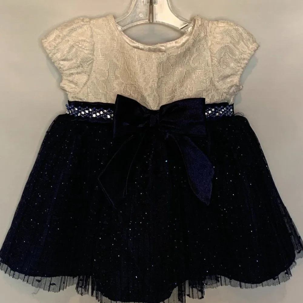 Sweet Heart Rose Navy and Cream Lace Dress